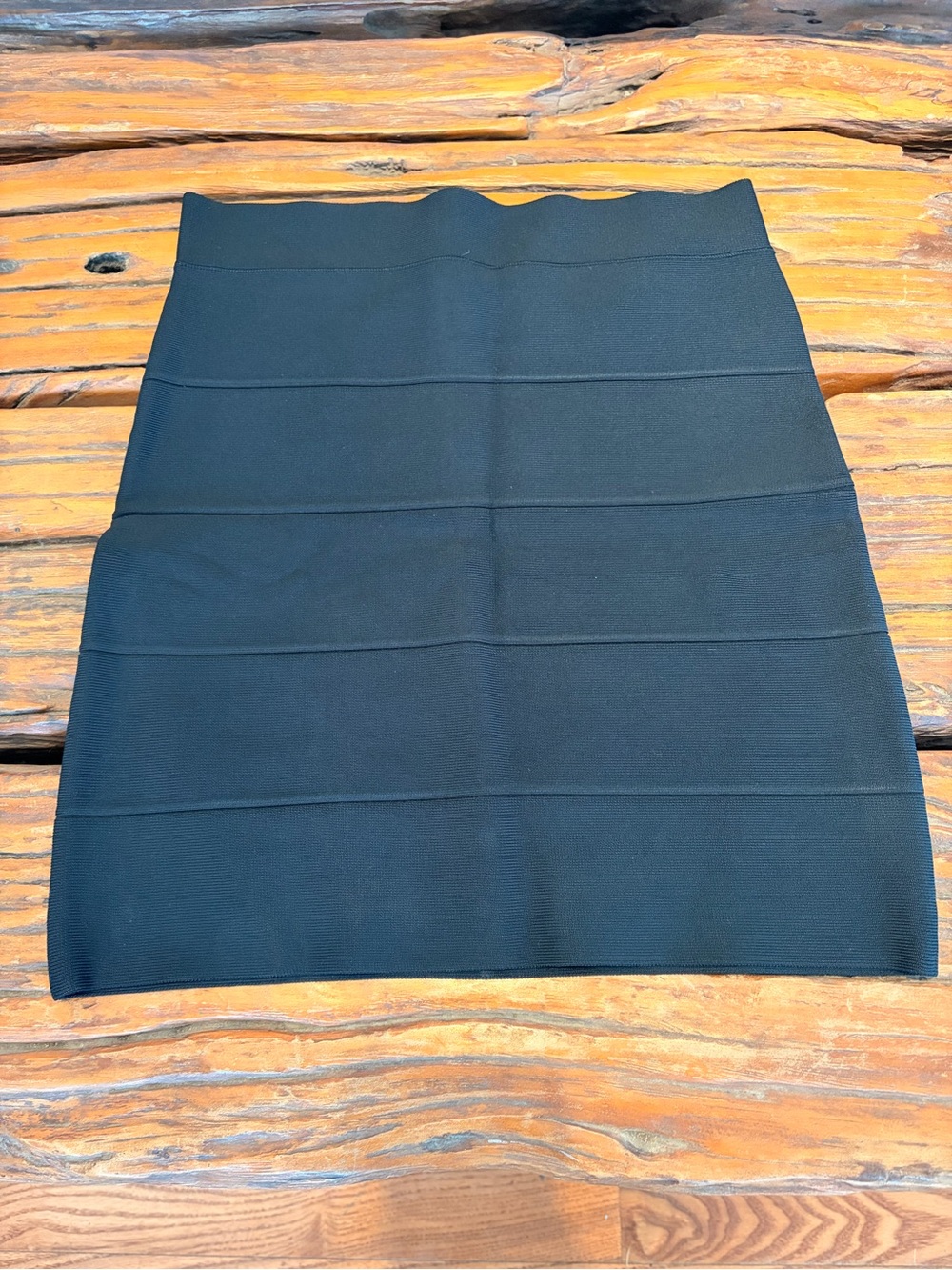BCBGMaxAzria Black Ribbed Pencil Skirt